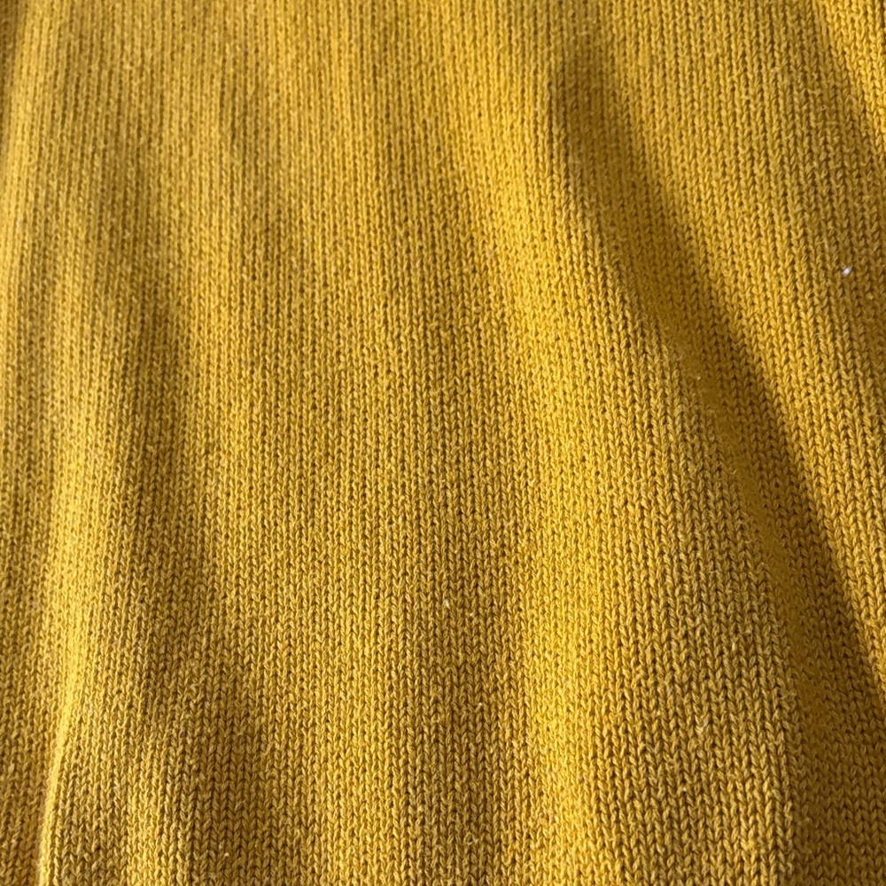 Pria Mustard Yellow 100% Cotton Cowl Neck Chunky Knit Sweater Large - Picture 8 of 8